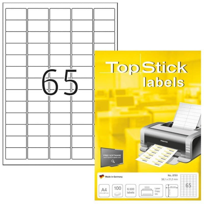 Top Stick Labels 38.1 x 21.2 mm (8781)
