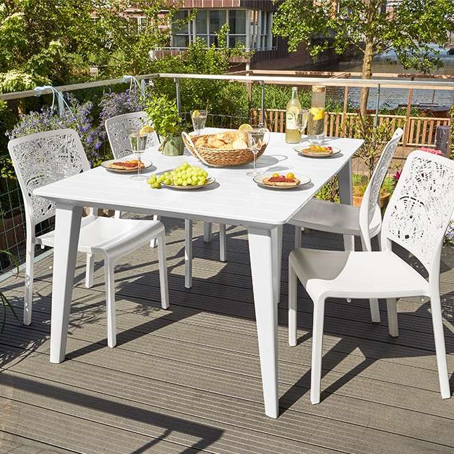 Lima Dining Table 160cm + Tisara Chair Set White