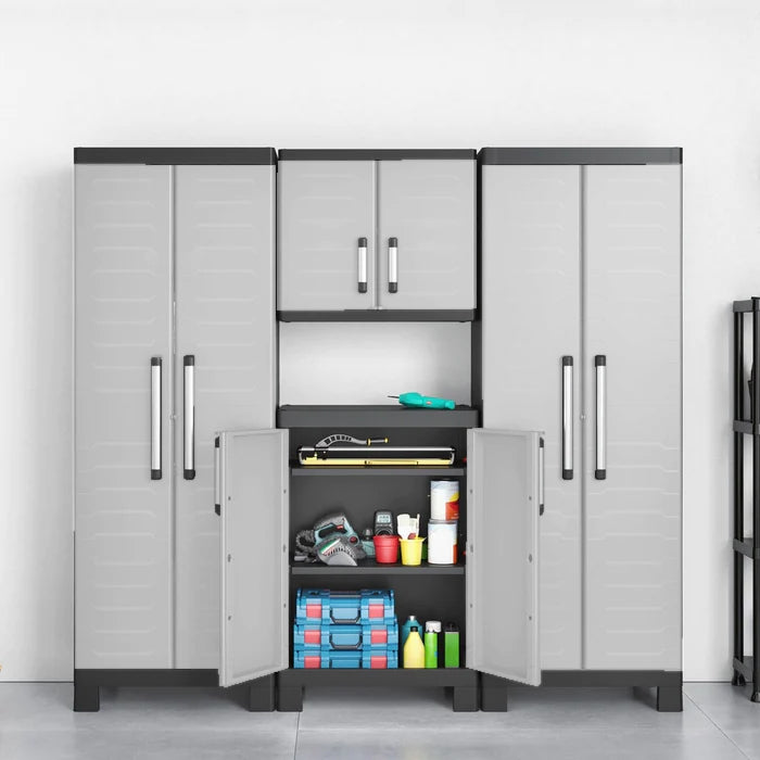 Indoor outlet storage cabinets