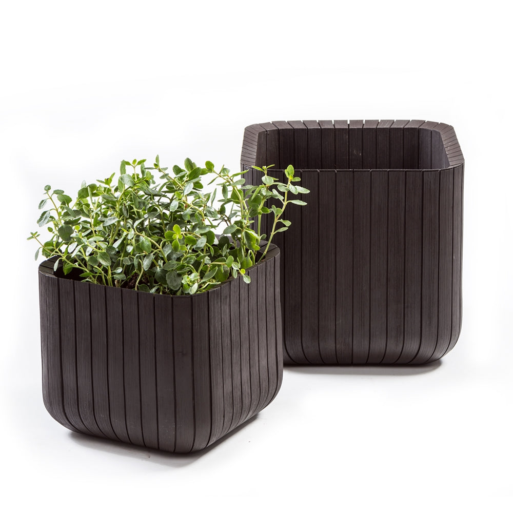 Keter Cube Planter Wood Brown Flower Pot — The Home Shoppe