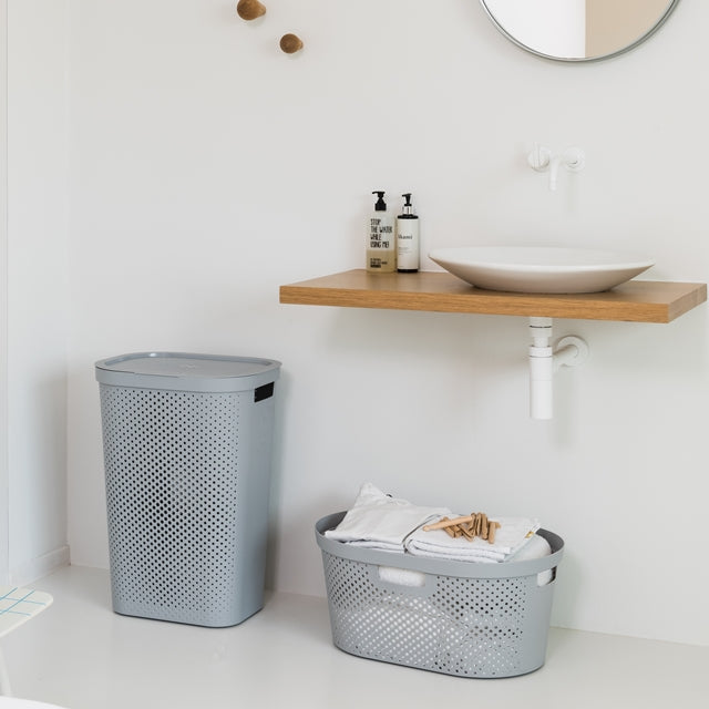 Infinity Laundry Basket Dots 40L Grey