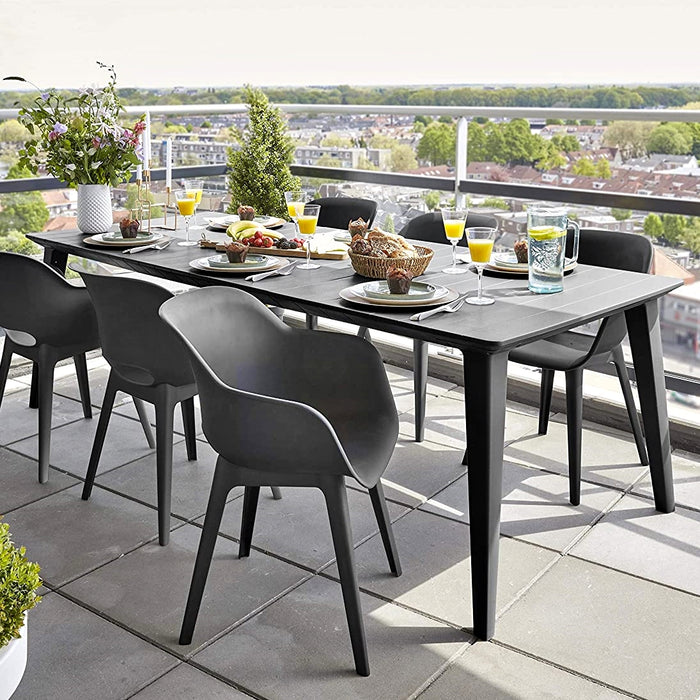 Lima Long Outdoor Dining Table Graphite 240cm