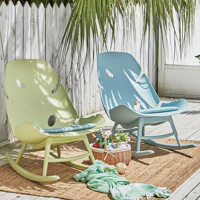 Monstera Outdoor Patio Rocking Chair Green